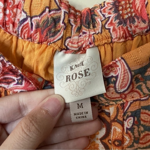 Knox Rose Yellow Paisley Flutter Short Sleeve Midi Dress - Picture 7 of 12
